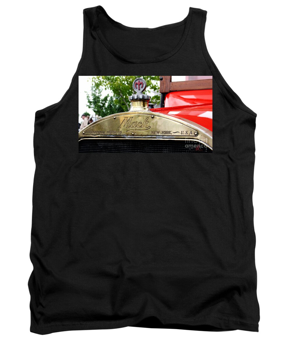 Mack Tank Top featuring the photograph Mack Truck Grill by Chris Thomas