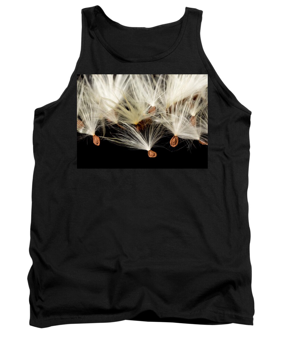 Asclepias Incarnata Tank Top featuring the photograph Macro photo of swamp milkweed seed pod by Steven Heap