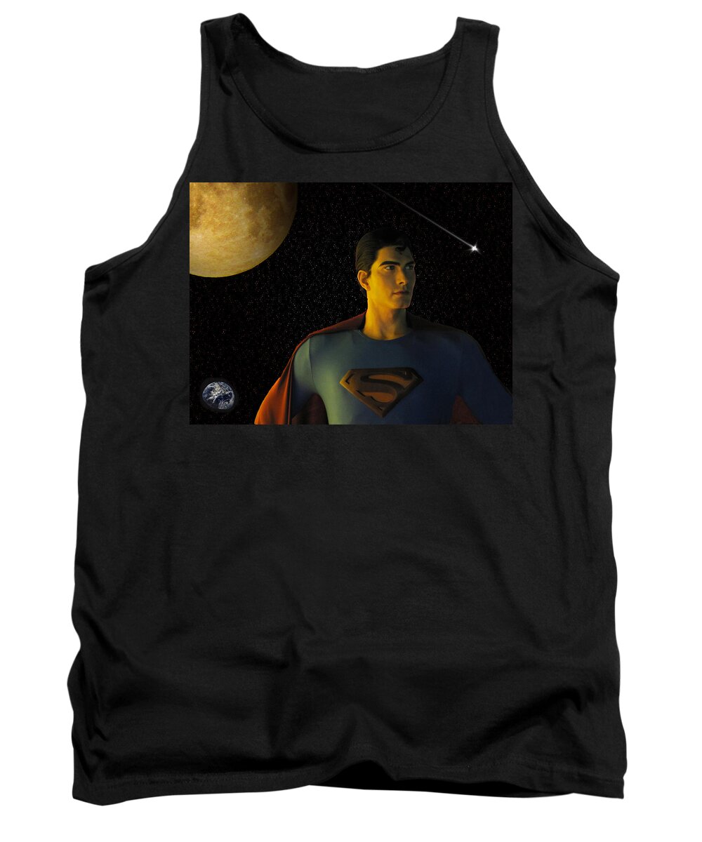 Superman Tank Top featuring the photograph Man of Steel by David Dehner