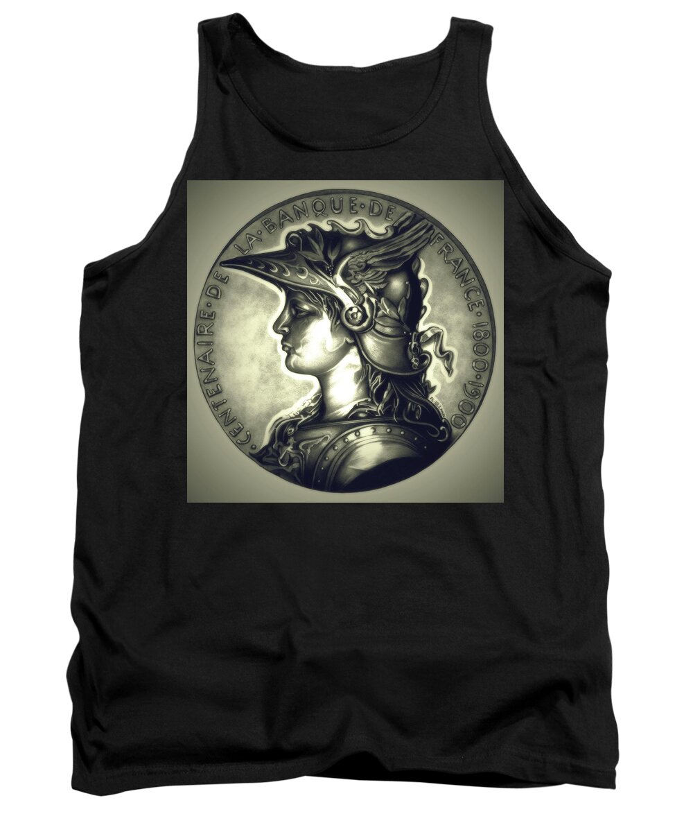 Coin Tank Top featuring the drawing Limited Edition Marianne Misty Night by Fred Larucci