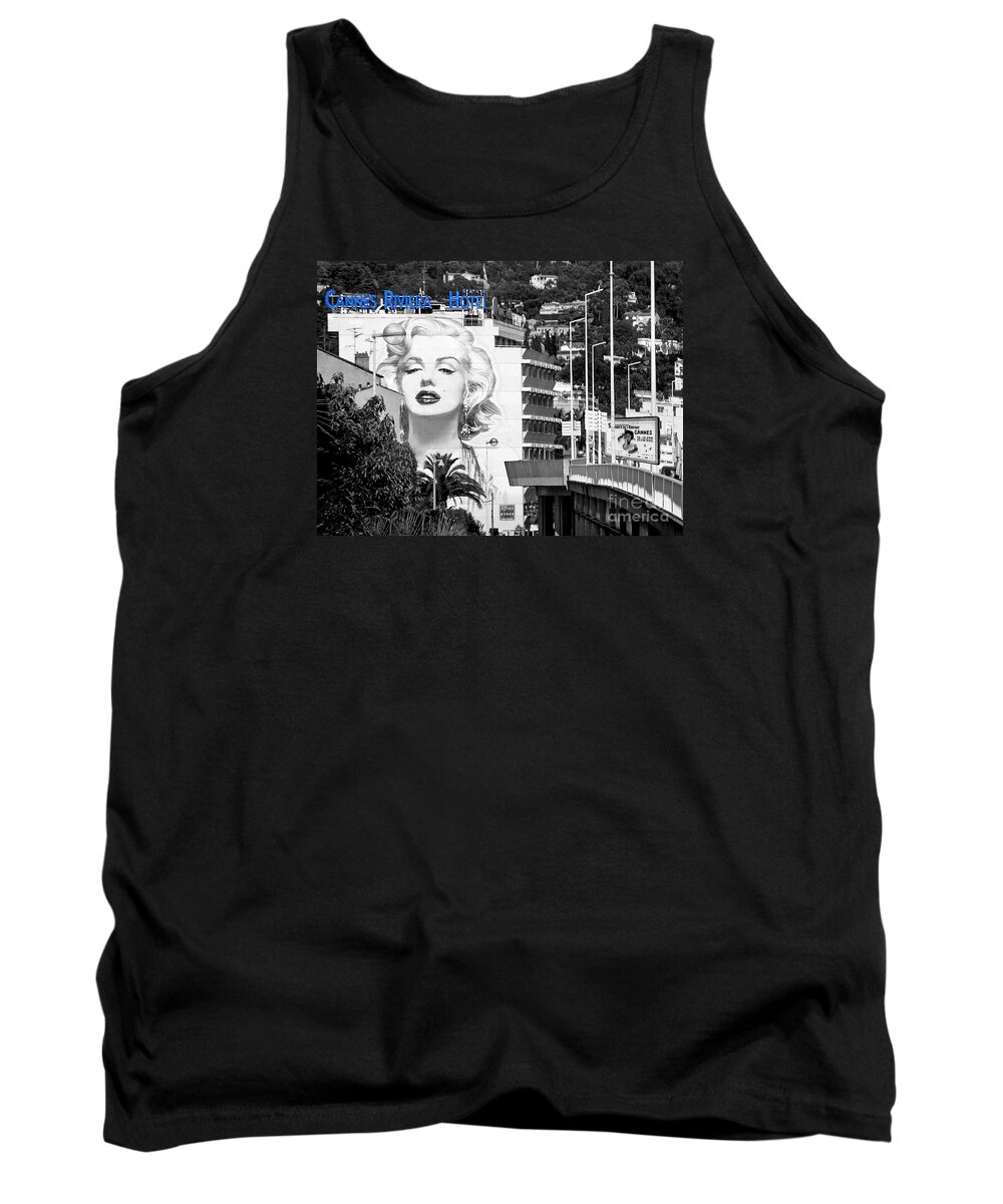 Marilyn Monroe Tank Top featuring the photograph Marilyn in Cannes by Jennie Breeze