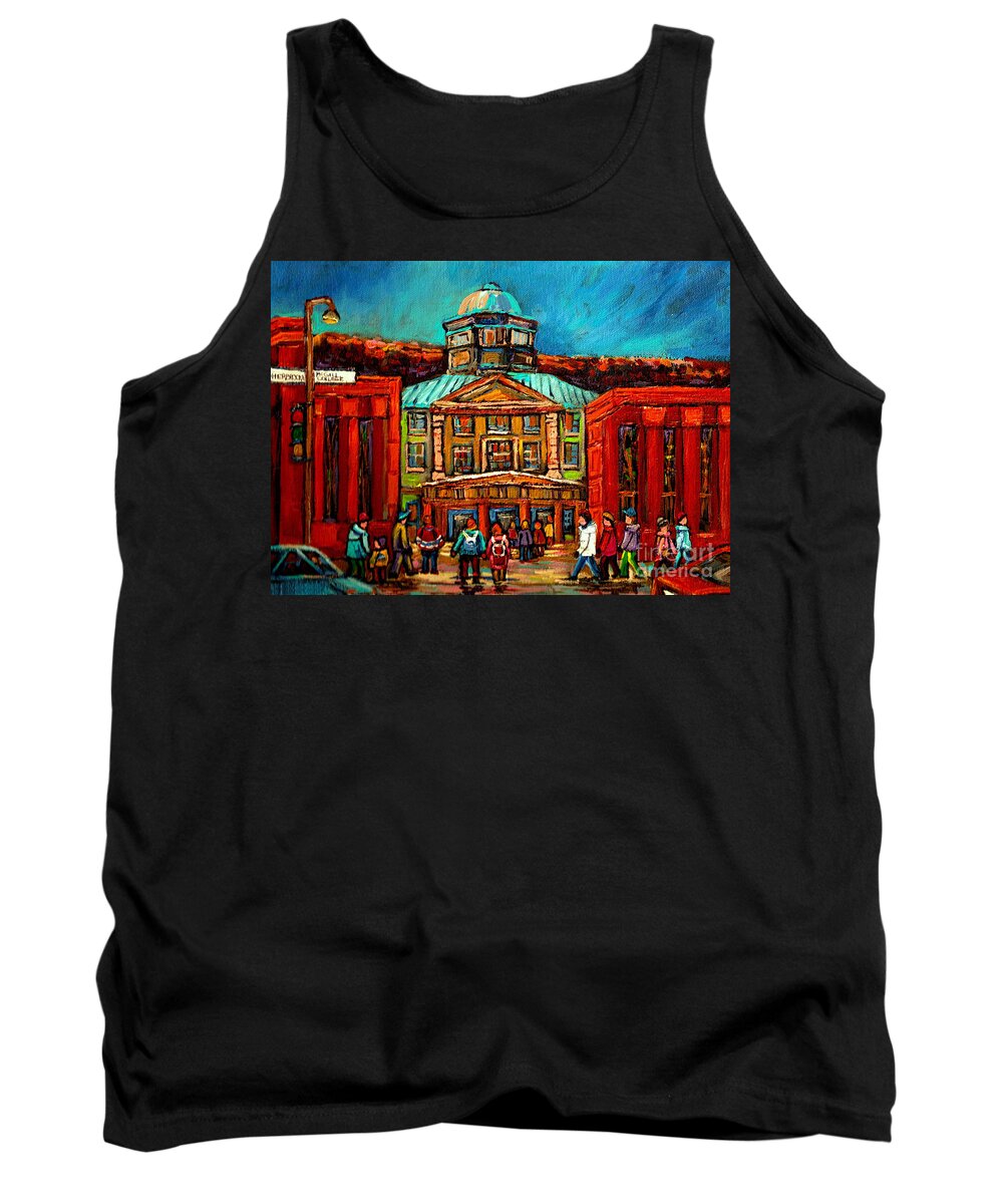 Montreal Tank Top featuring the painting Mcgill Gates Montreal by Carole Spandau