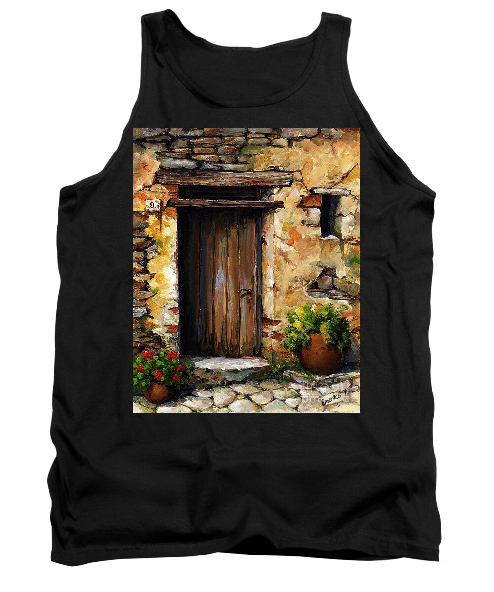 Mediterranean Tank Top featuring the painting Mediterranean portal by Emerico Imre Toth