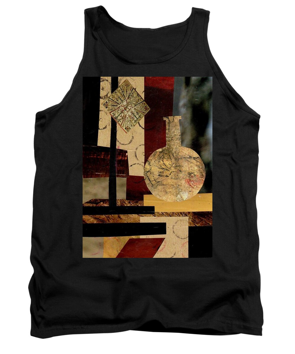 Mediterranean Tank Top featuring the mixed media Mediterranean Vase by Patricia Cleasby