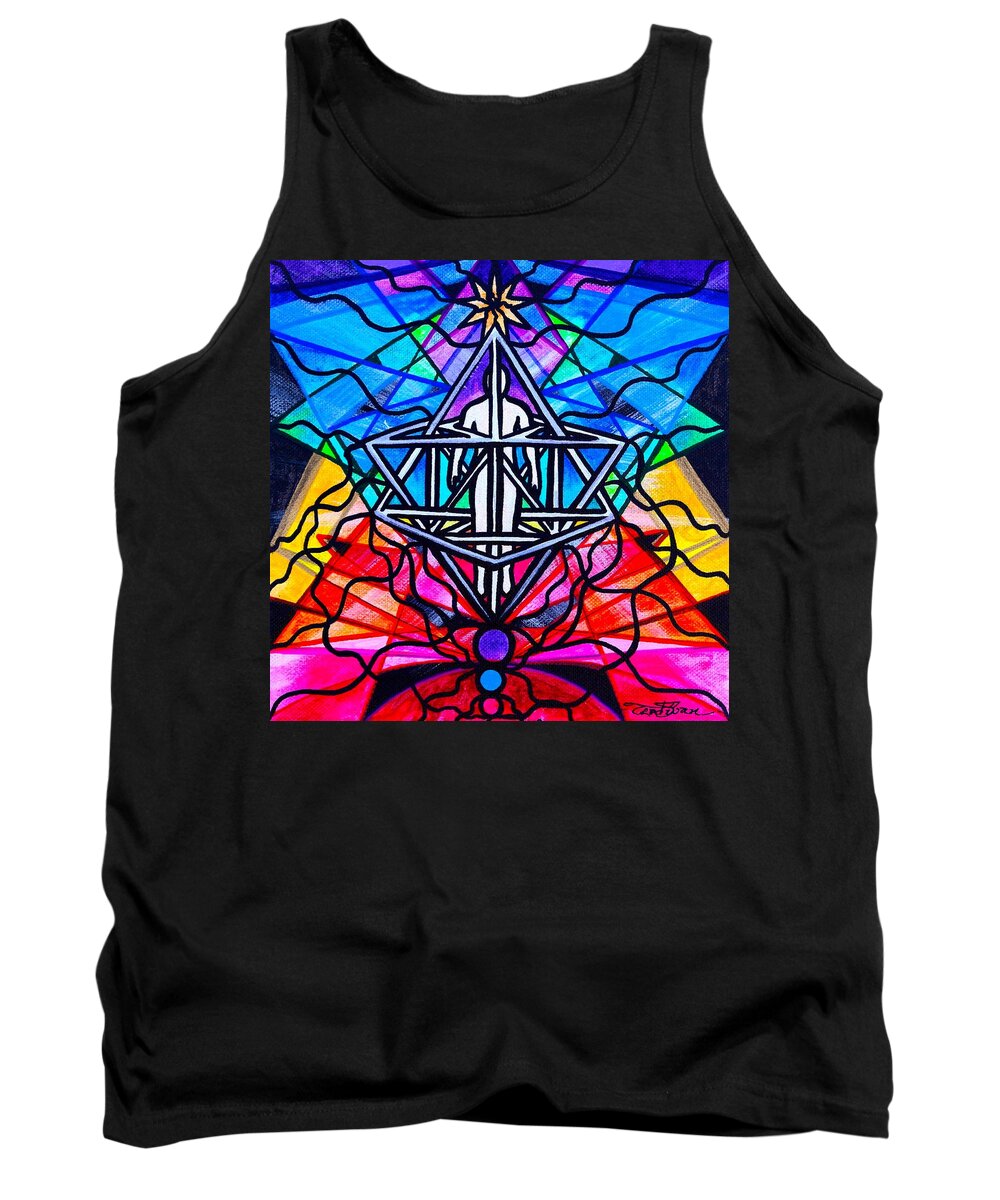 Vibration Tank Top featuring the painting Merkabah by Teal Eye Print Store