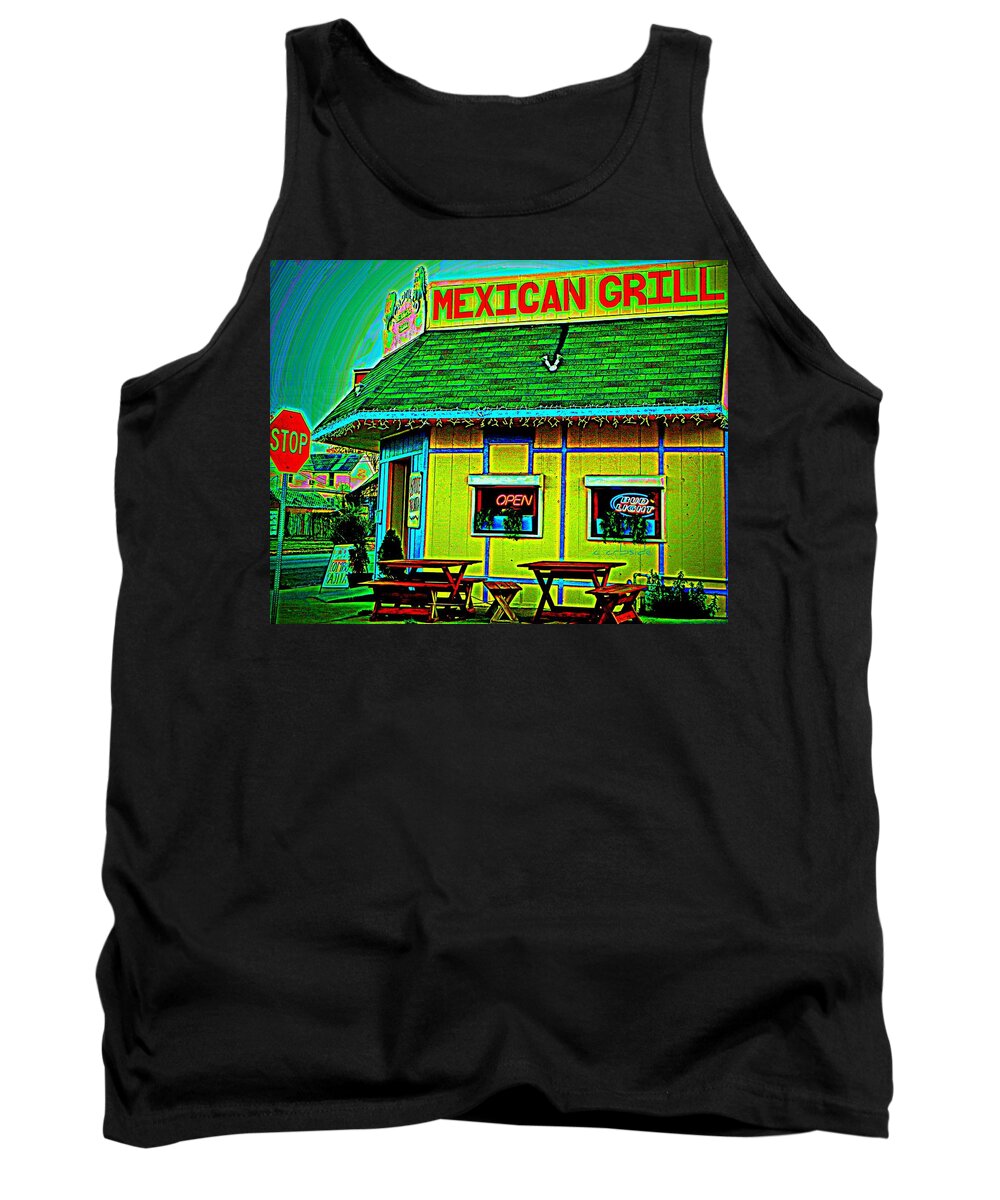 Restaurant Tank Top featuring the photograph Mexican Grill by Chris Berry