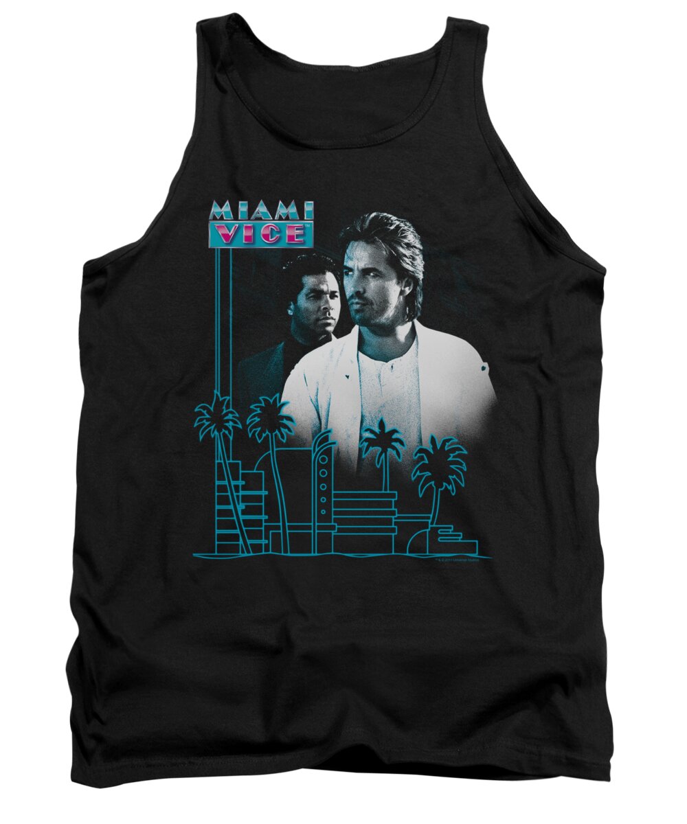 Miami Vice Tank Top featuring the digital art Miami Vice - Looking Out by Brand A