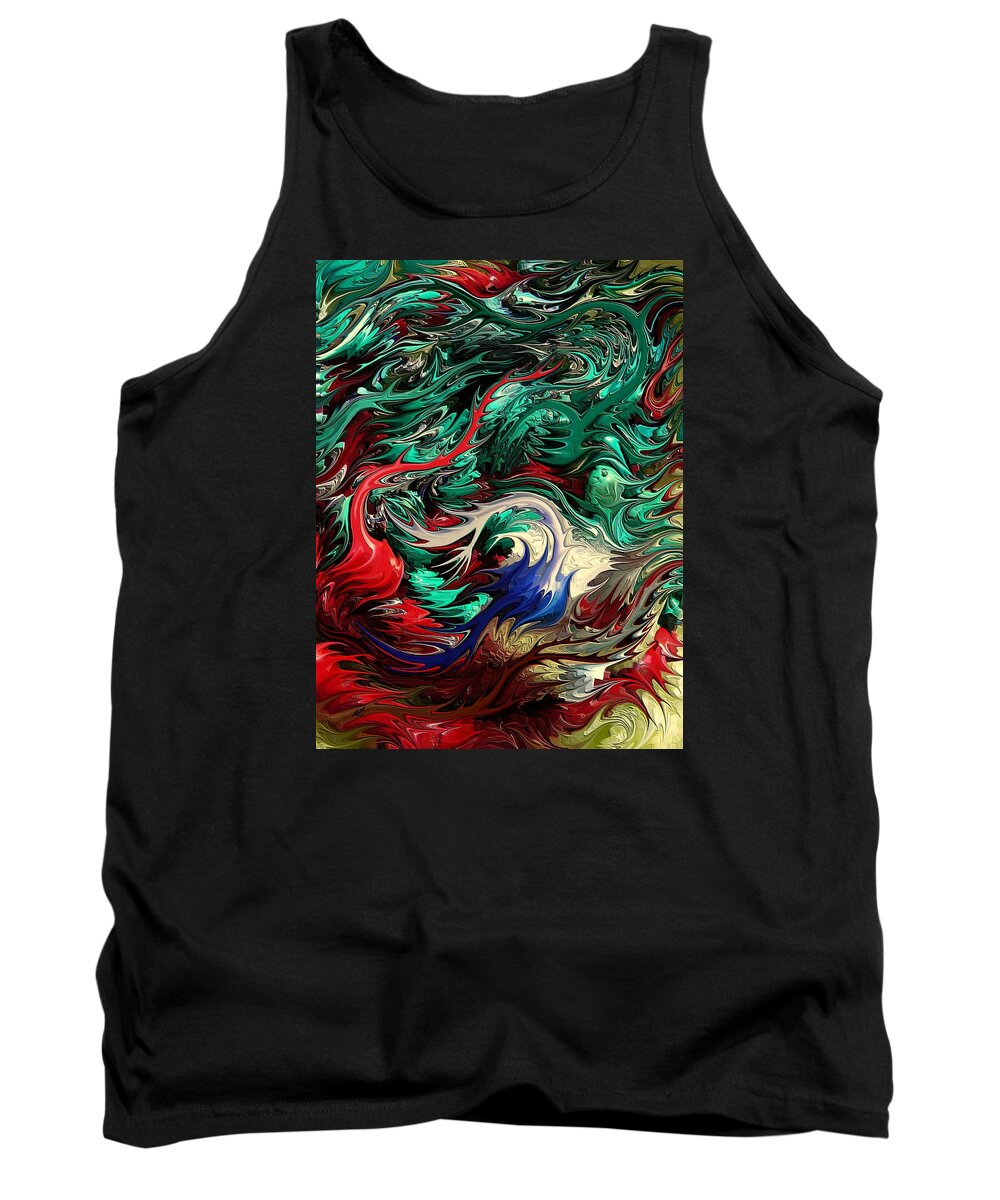 Nature Tank Top featuring the painting Micro life by rafi talby by Rafi Talby