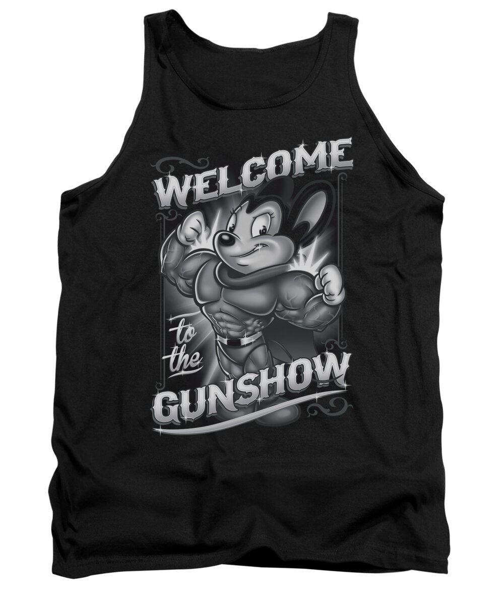 Mighty Mouse Tank Top featuring the digital art Mighty Mouse - Mighty Gunshow by Brand A