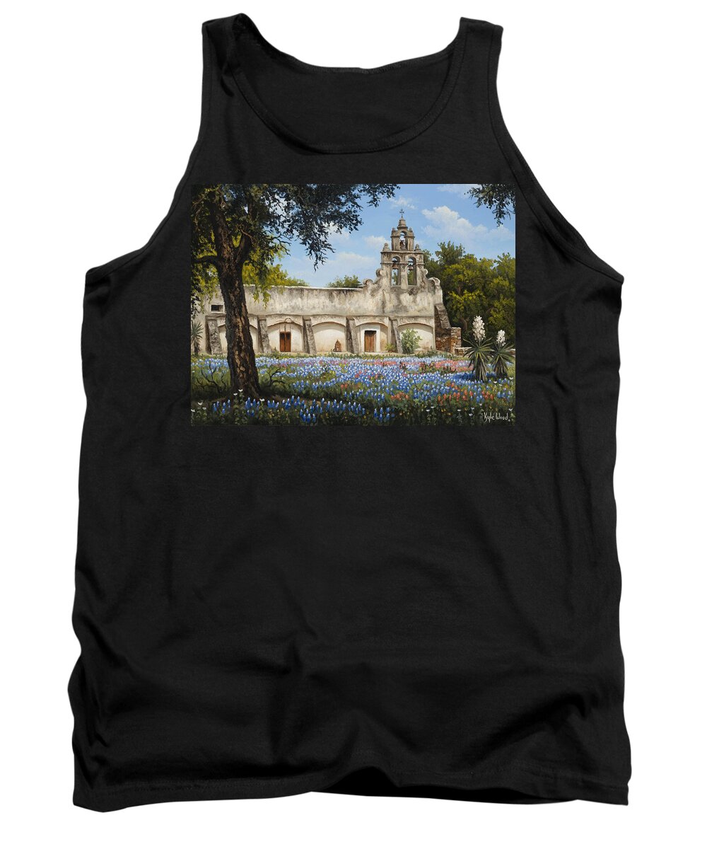 Mission San Juan Tank Top featuring the painting Mission San Juan by Kyle Wood