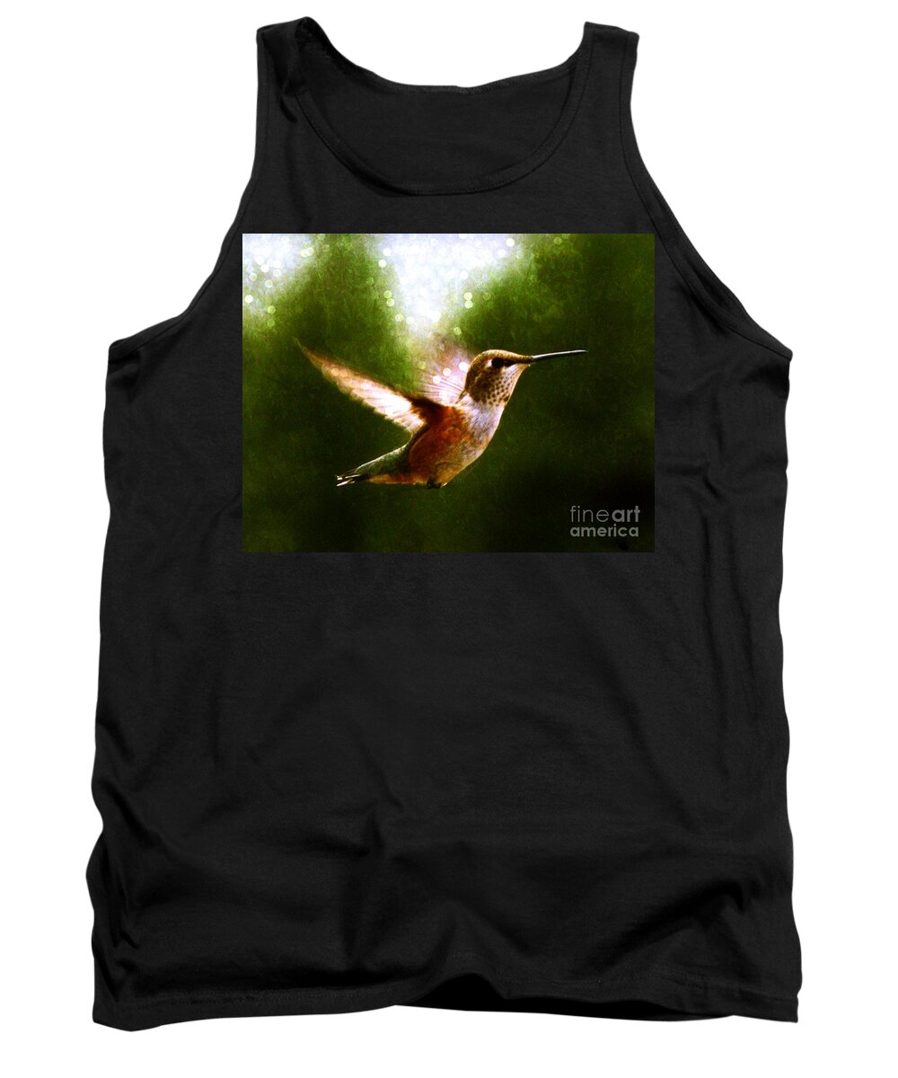 Wall Tank Top featuring the painting Moonlit Iridescence by Barbara Chichester