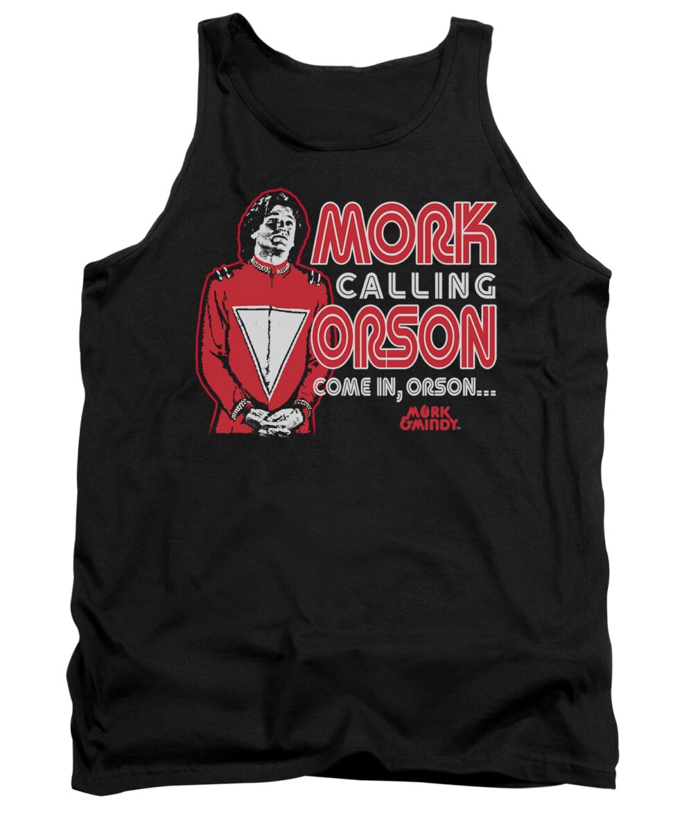 Mork And Mindy Tank Top featuring the digital art Mork And Mindy - Mork Calling Orson by Brand A