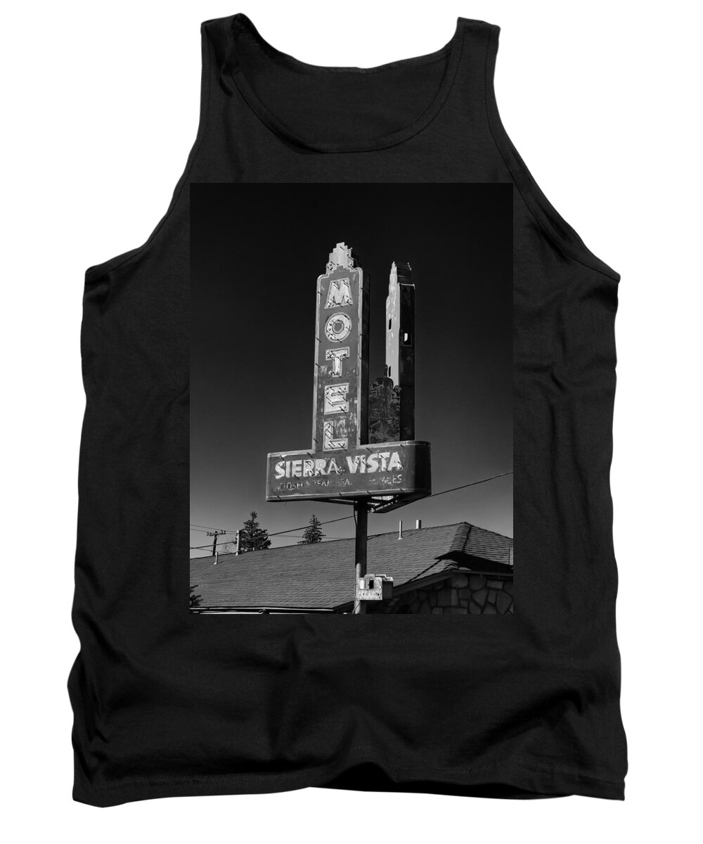Motel Tank Top featuring the photograph Mother Road Motel Black and White by Joshua House