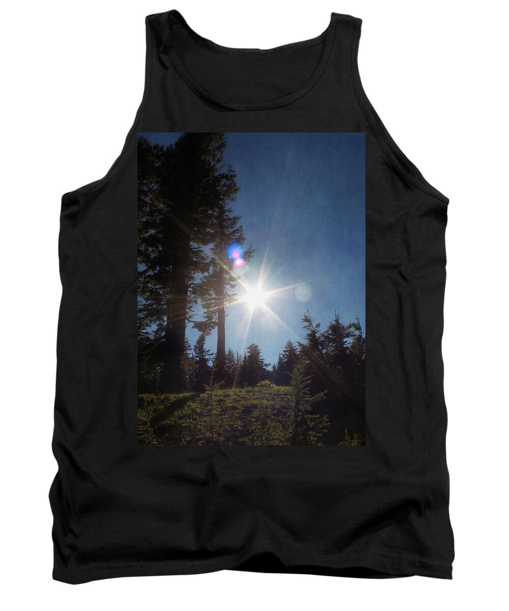Crater Lake Tank Top featuring the photograph Mountainside Sunburst by Melanie Lankford Photography