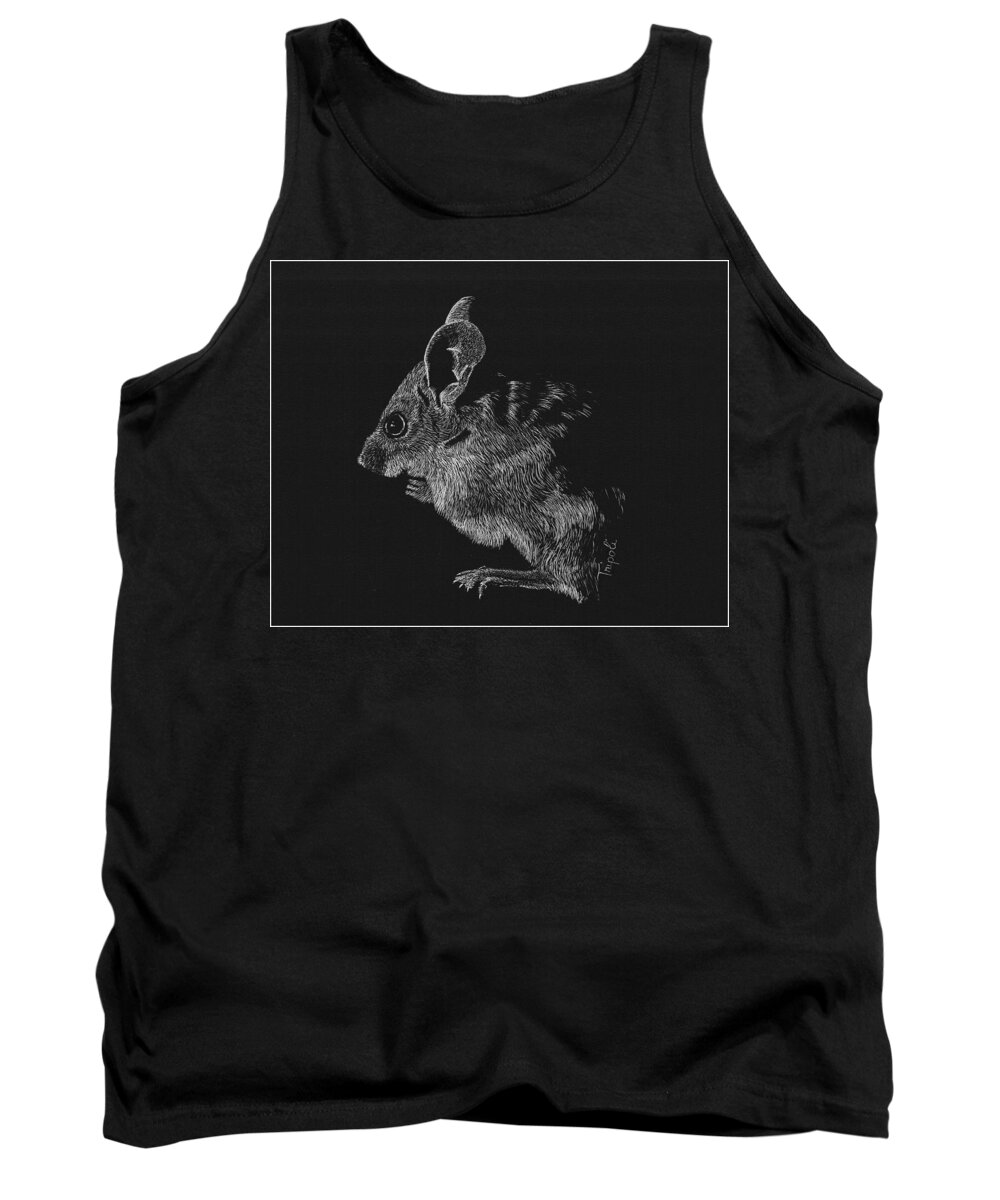 Wildlife Tank Top featuring the drawing Mouse by Lawrence Tripoli