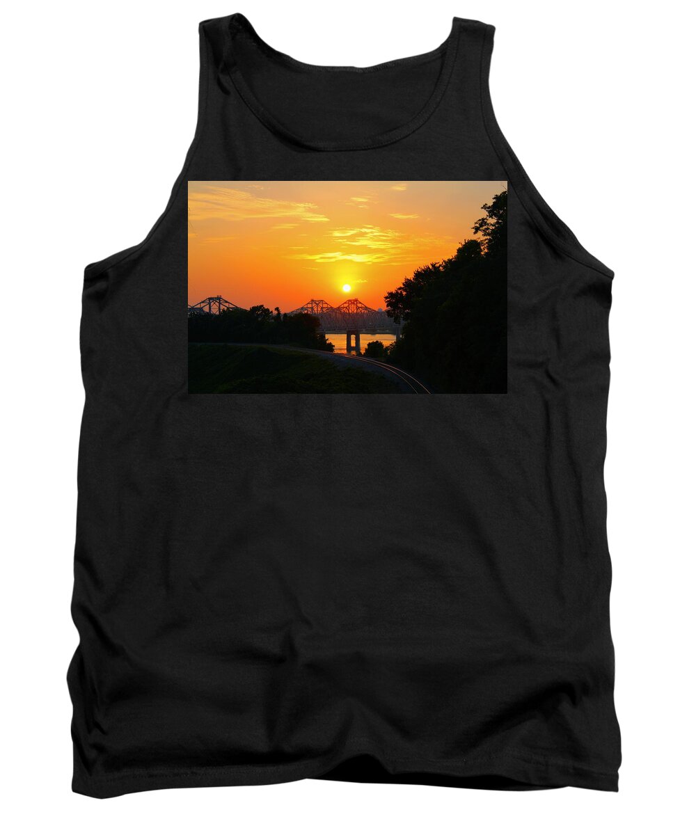 Mississippi Tank Top featuring the photograph Natchez Sunset by Karen Wagner
