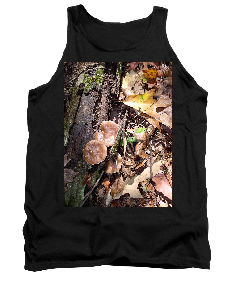 Mushrooms Growing On A Log Tank Top featuring the photograph Nature Scene I by Cleaster Cotton