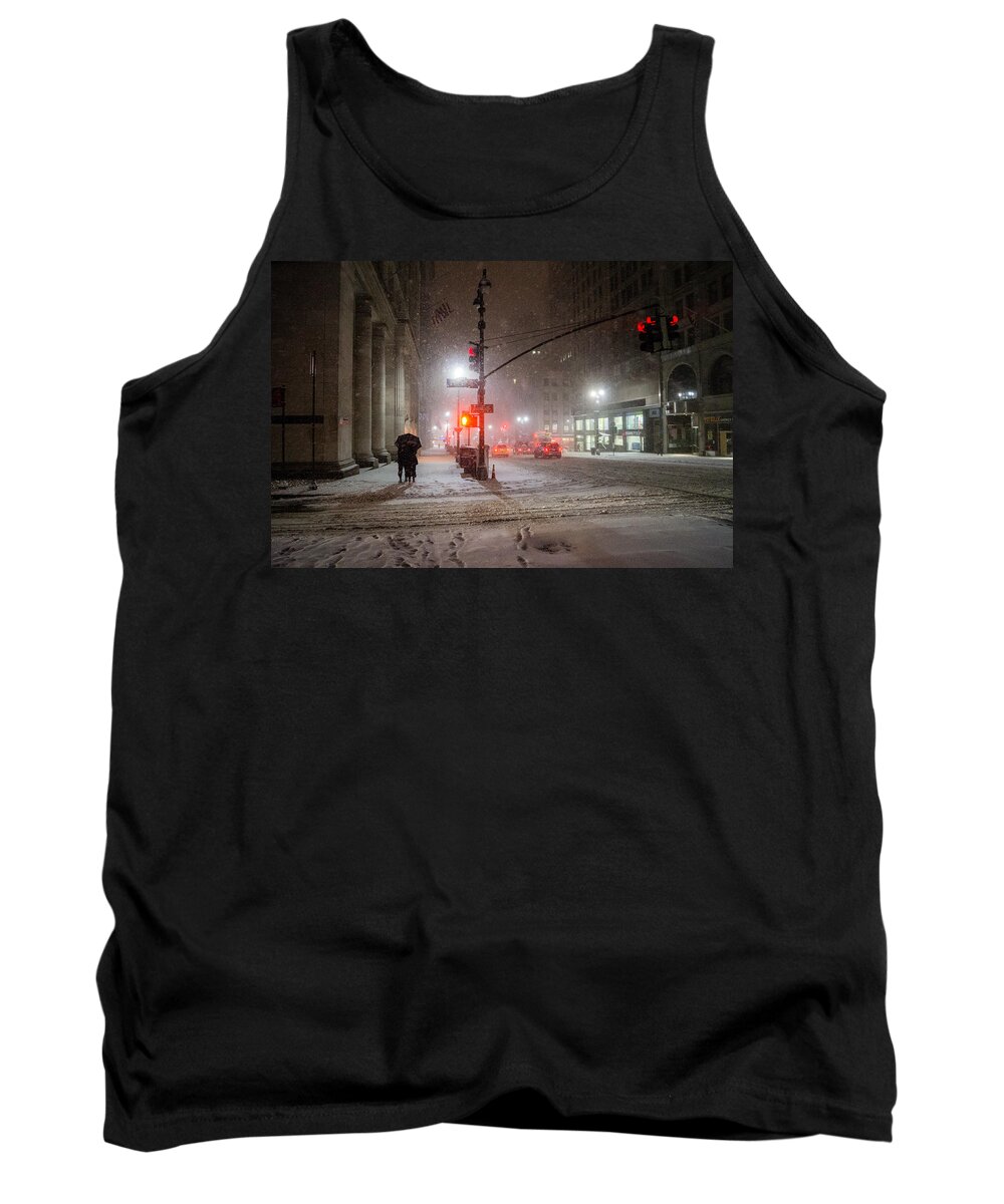 Nyc Tank Top featuring the photograph New York City Winter - Romance in the Snow by Vivienne Gucwa