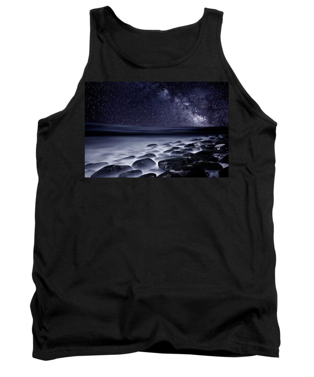Rocks Tank Top featuring the photograph Night shadows by Jorge Maia