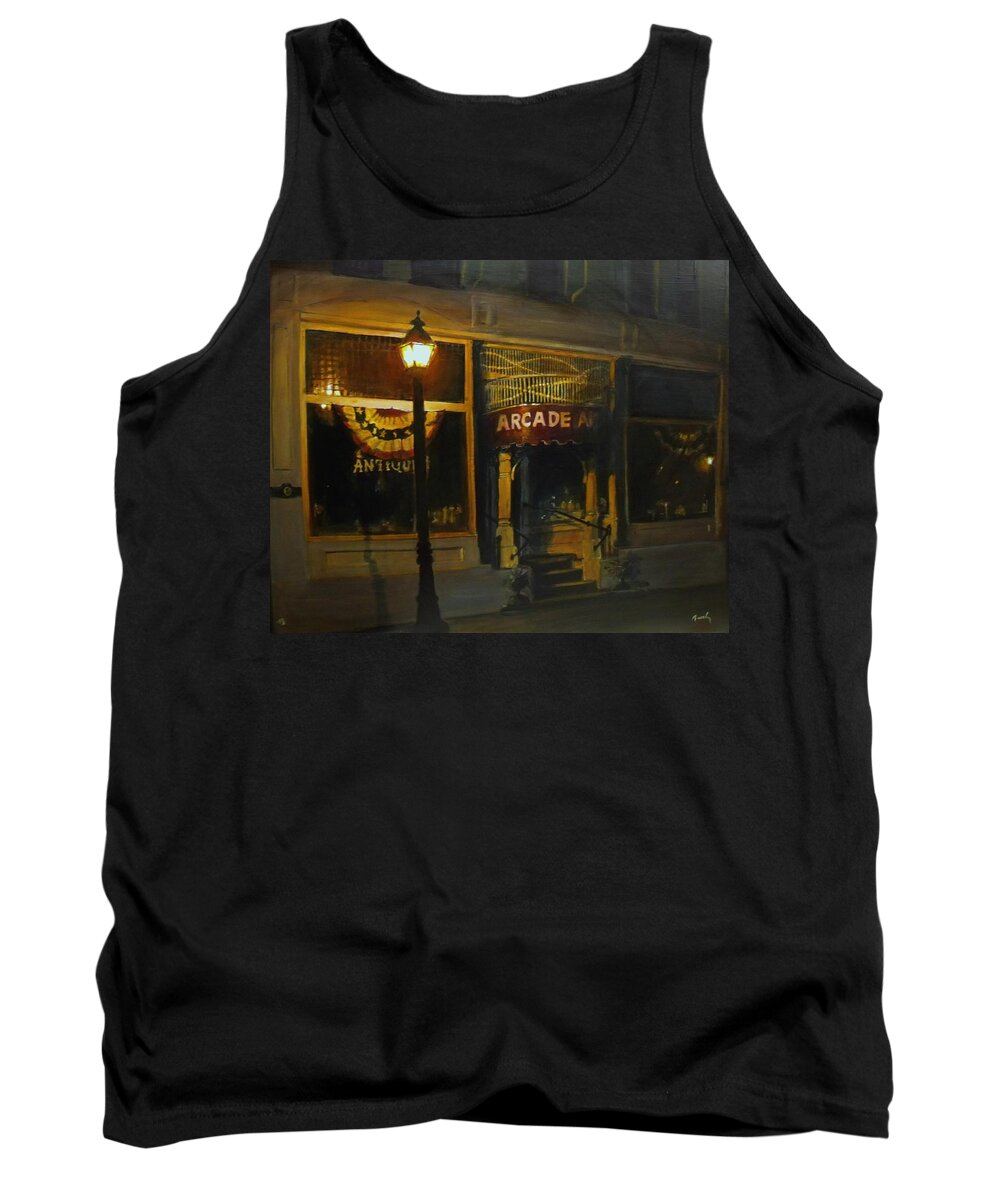 Realistic Tank Top featuring the painting Night Time by William Brody