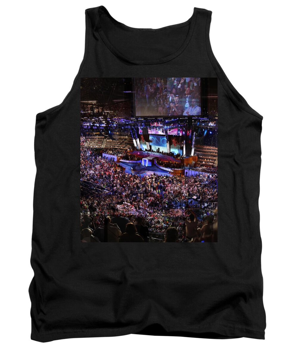 Obama Tank Top featuring the photograph Obama and Biden at 2008 Convention by Stephen Farley