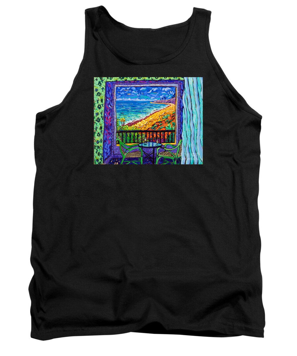 Ocean View Balcony Tank Top featuring the painting Ocean View by Cathy Carey