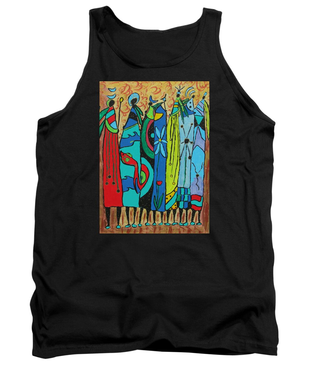 Oceania Tank Top featuring the painting Oceania by Clarity Artists