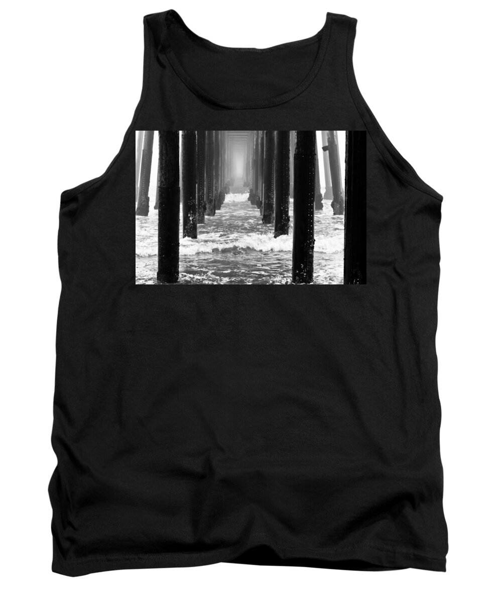 Pier Tank Top featuring the photograph Oceanside Pier in Fog by Ben Graham
