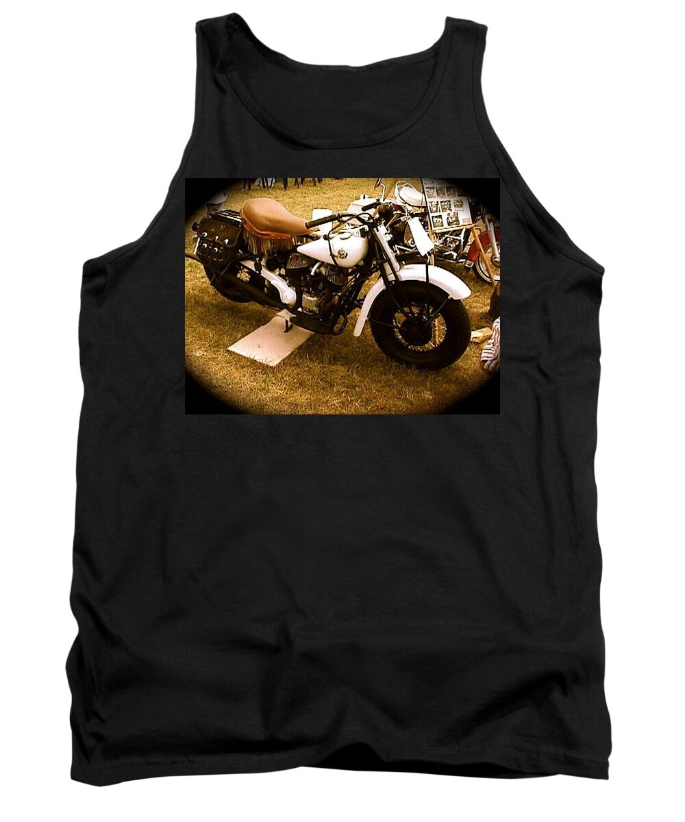 Motorcycle Tank Top featuring the photograph Old White Motorcycle by Chris W Photography AKA Christian Wilson