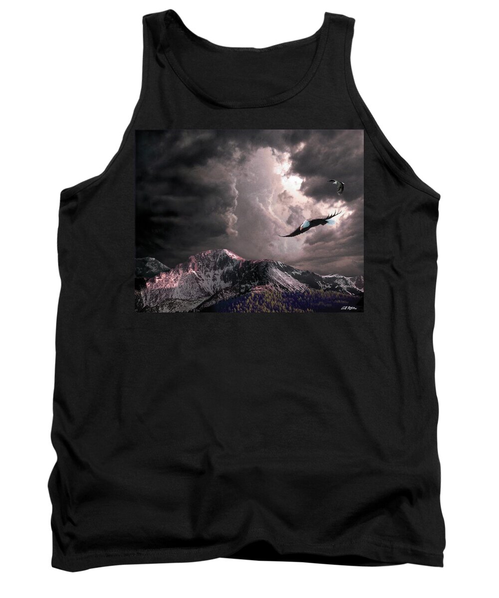 Eagles Tank Top featuring the digital art On Wings of Eagles by Bill Stephens