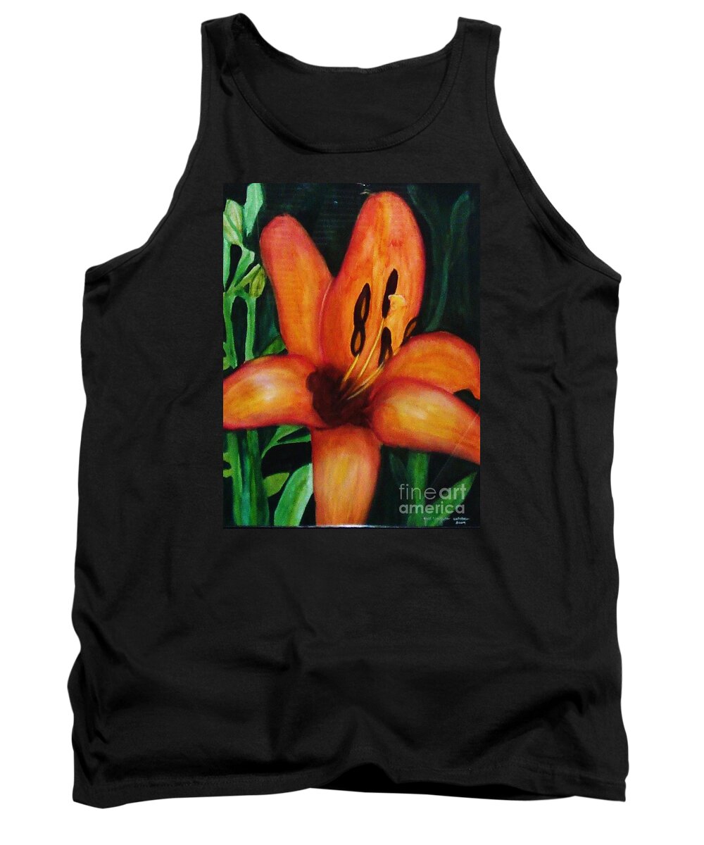  Flower Paintings Tank Top featuring the painting Beautiful Lily Flower by Yael VanGruber