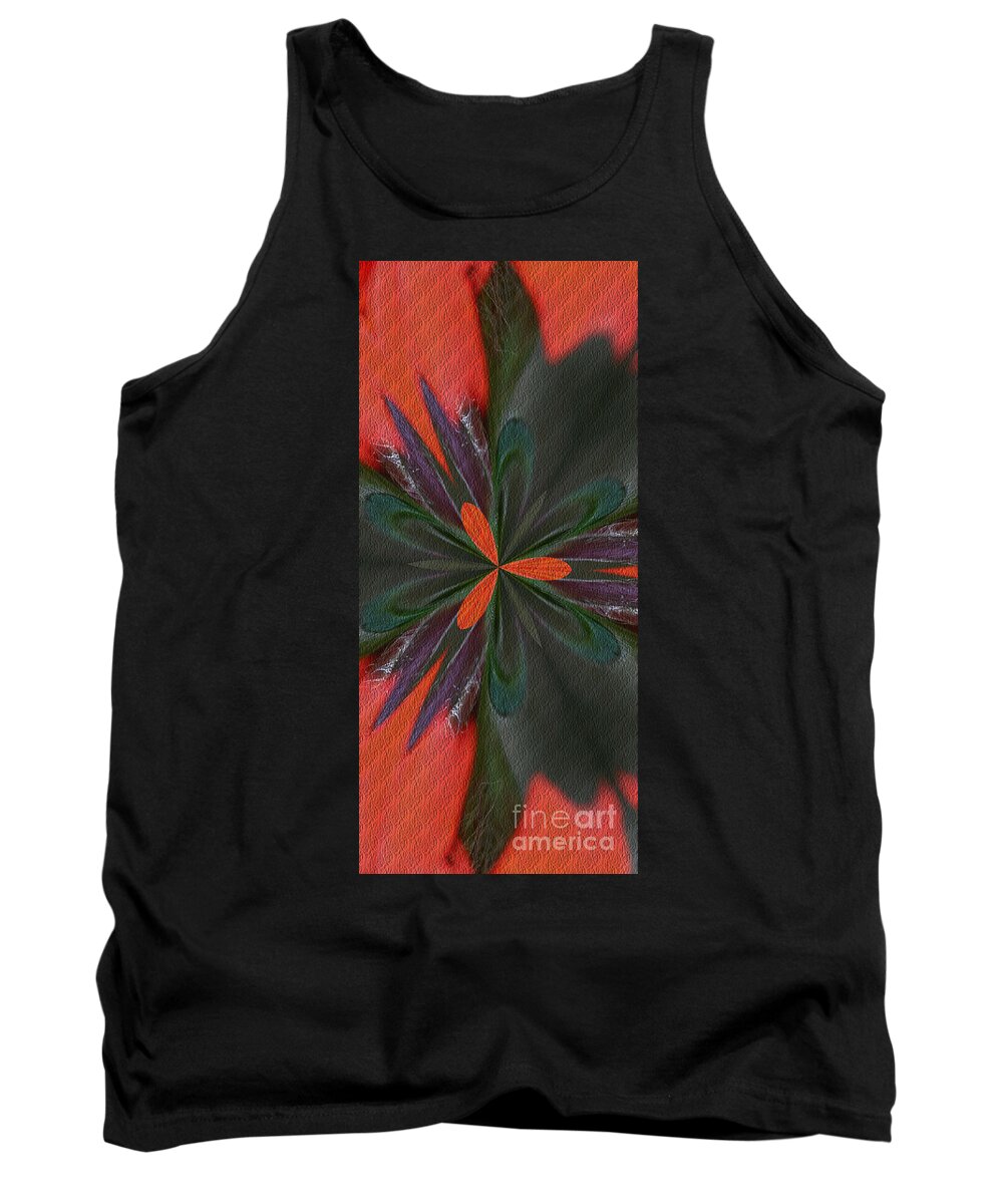 Abstract Tank Top featuring the digital art Orange Green And Purple Abstract by Smilin Eyes Treasures
