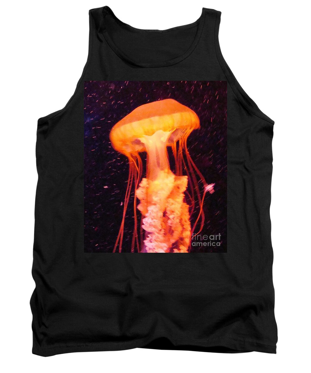 Jellyfish Tank Top featuring the photograph Orange Jellyfish by Janette Boyd