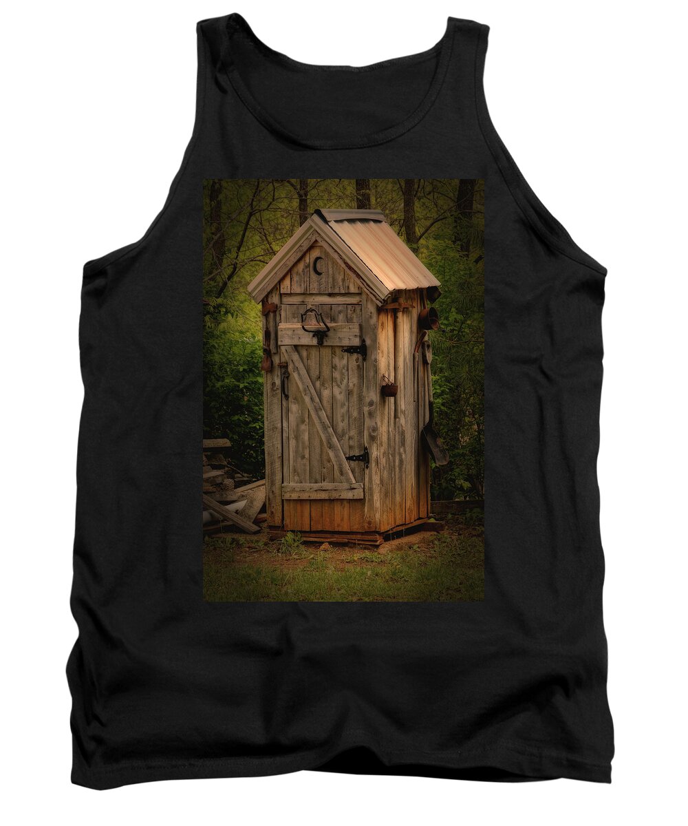 Outhouse Tank Top featuring the photograph Outhous Caledonia MO DSC04010 by Greg Kluempers