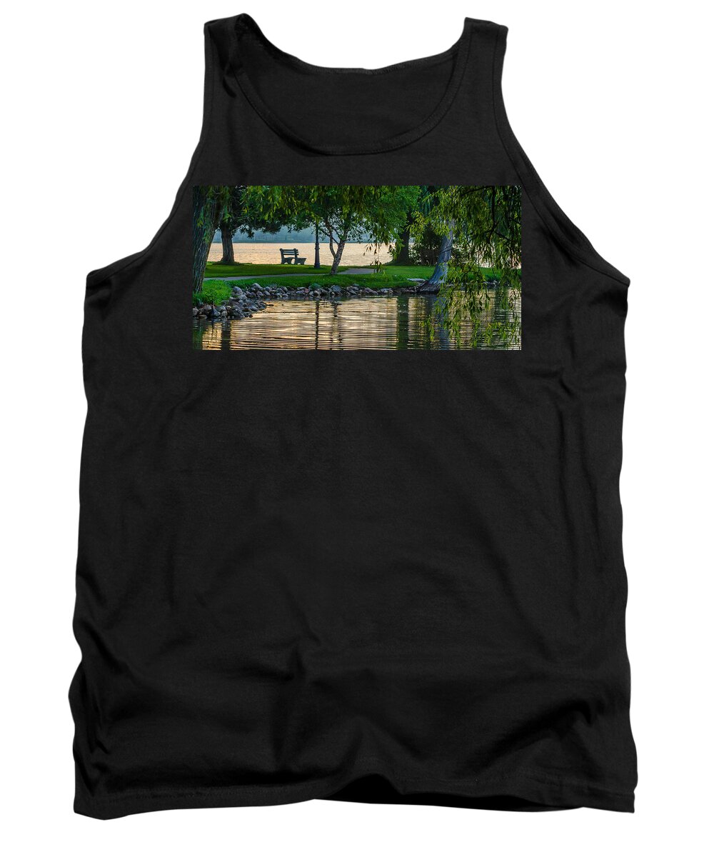 Lake Cadillac Tank Top featuring the photograph Peace in the Park by Rick Bartrand