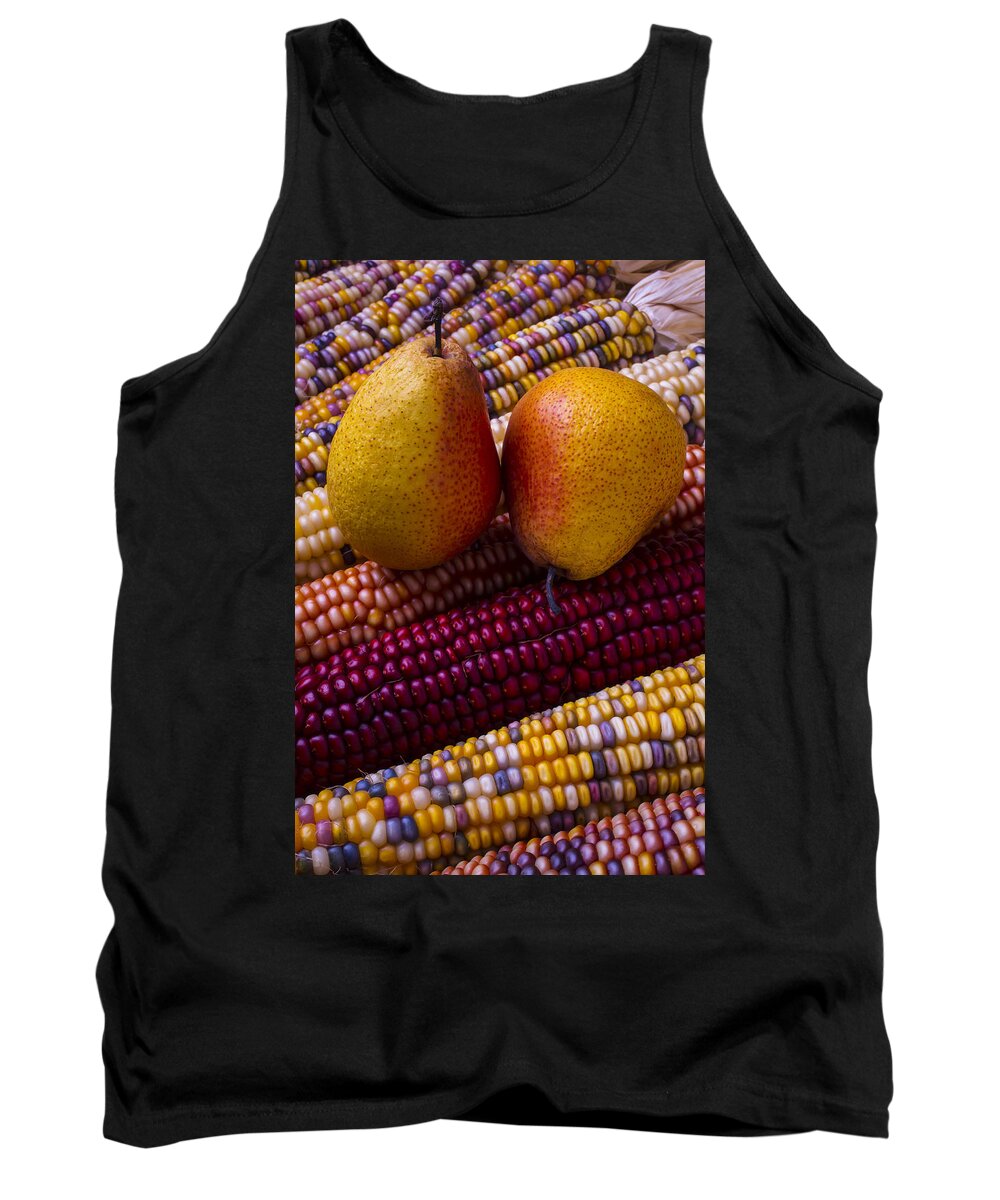 Pears Tank Top featuring the photograph Pears and Indian corn by Garry Gay