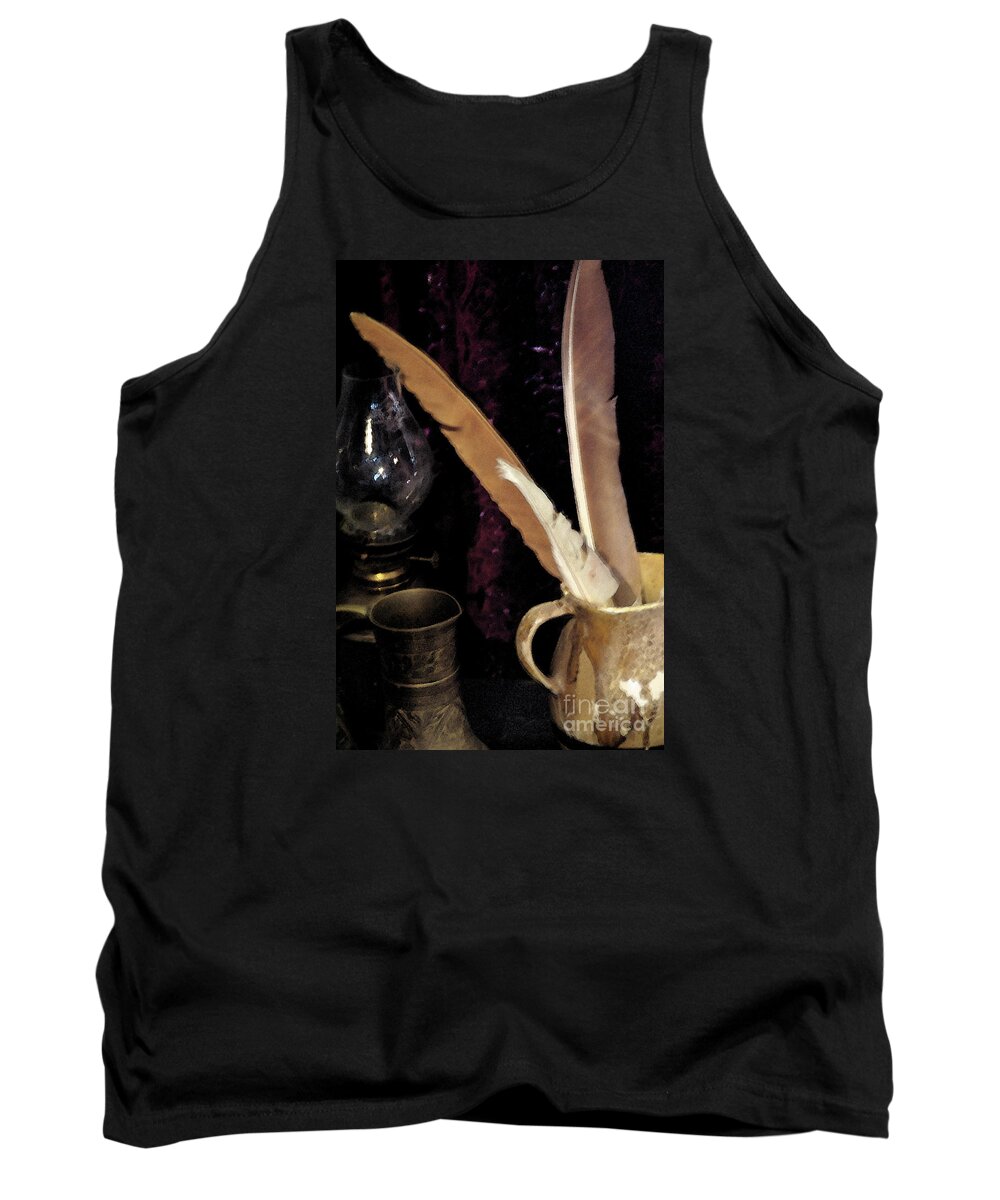 Quill Tank Top featuring the photograph Pen Your Thoughts by Linda Shafer