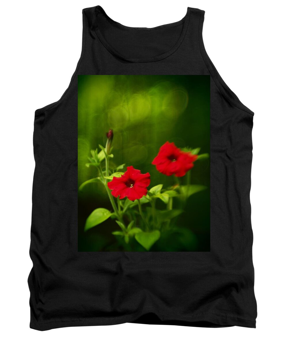 Flowers Tank Top featuring the photograph Petunia Dreams In The Woods by Dorothy Lee
