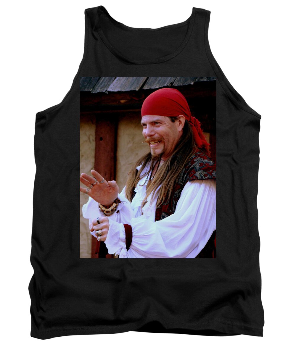Fine Art Tank Top featuring the photograph Pirate Shantyman by Rodney Lee Williams
