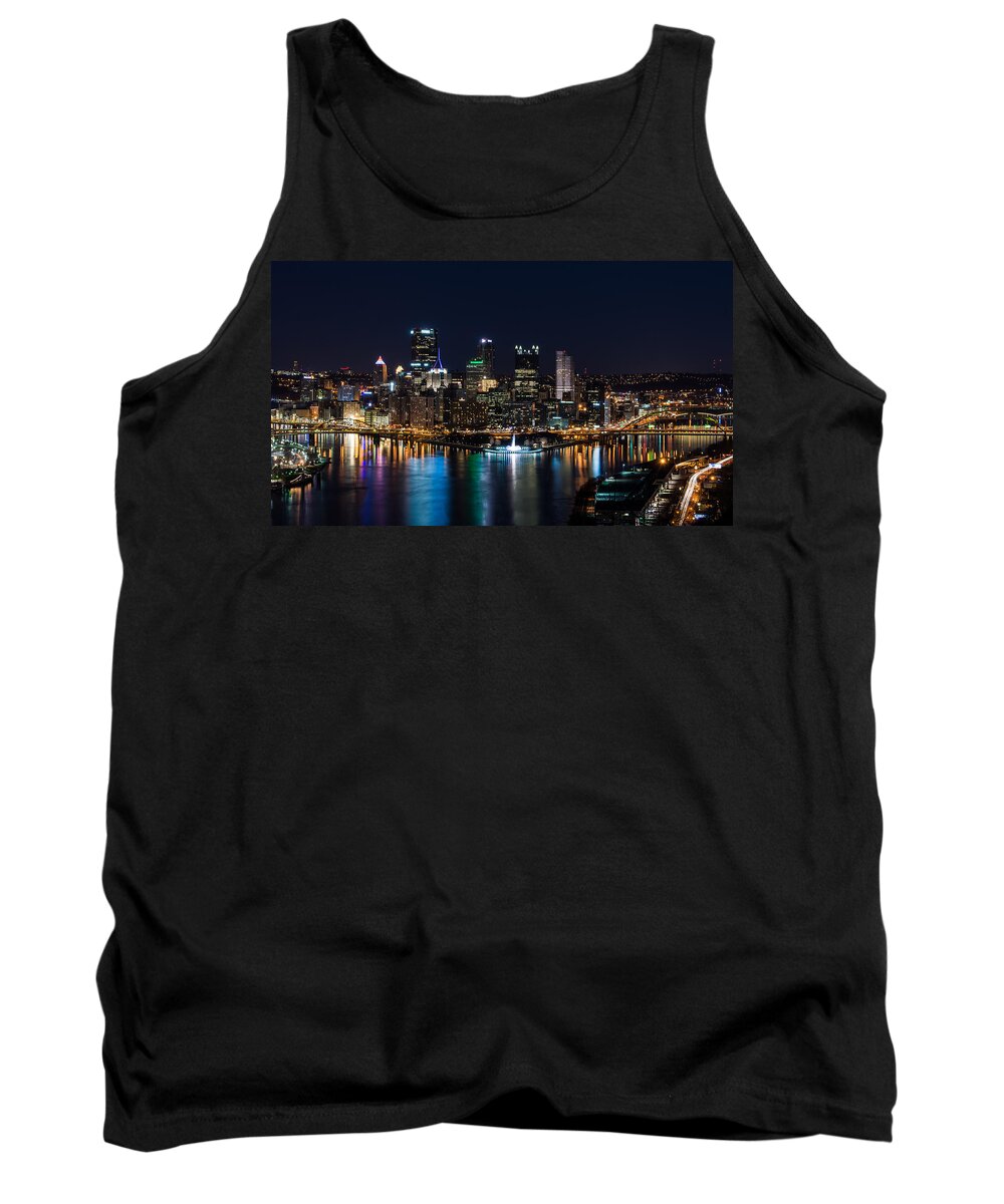 Pittsburgh Tank Top featuring the photograph Pittsburgh Skyline - The Point by Stacy Abbott