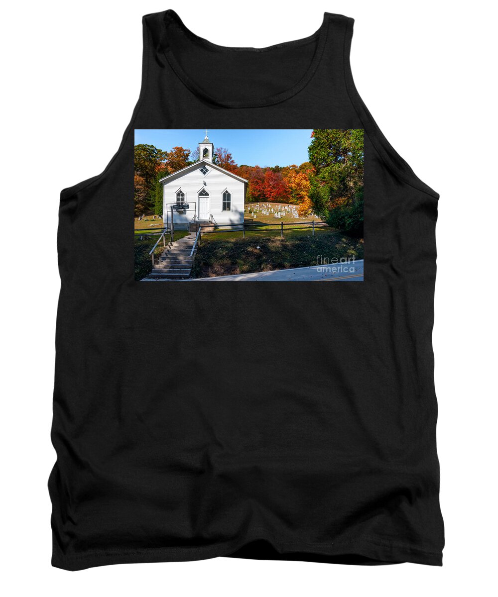 Church Tank Top featuring the photograph Point Mountain Community Church - WV by Kathleen K Parker