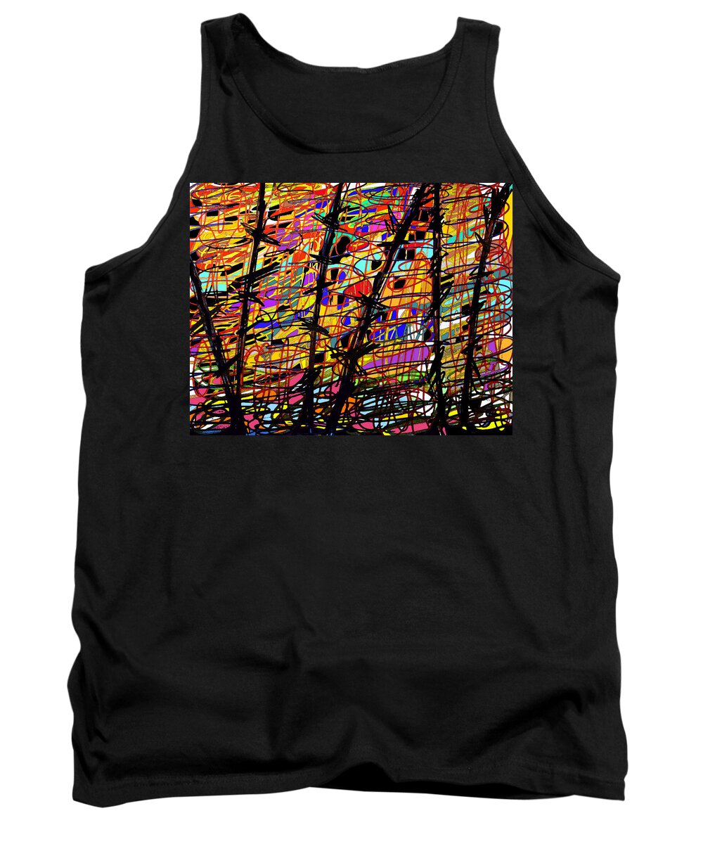 Abstract Tank Top featuring the digital art Pollock Updated by Ian MacDonald