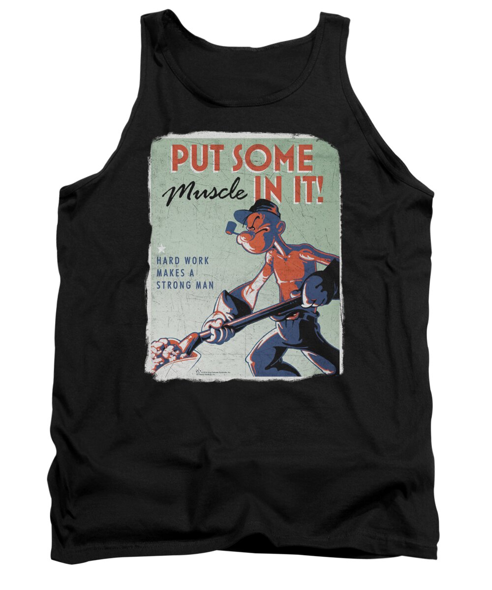  Tank Top featuring the digital art Popeye - Hard Work by Brand A