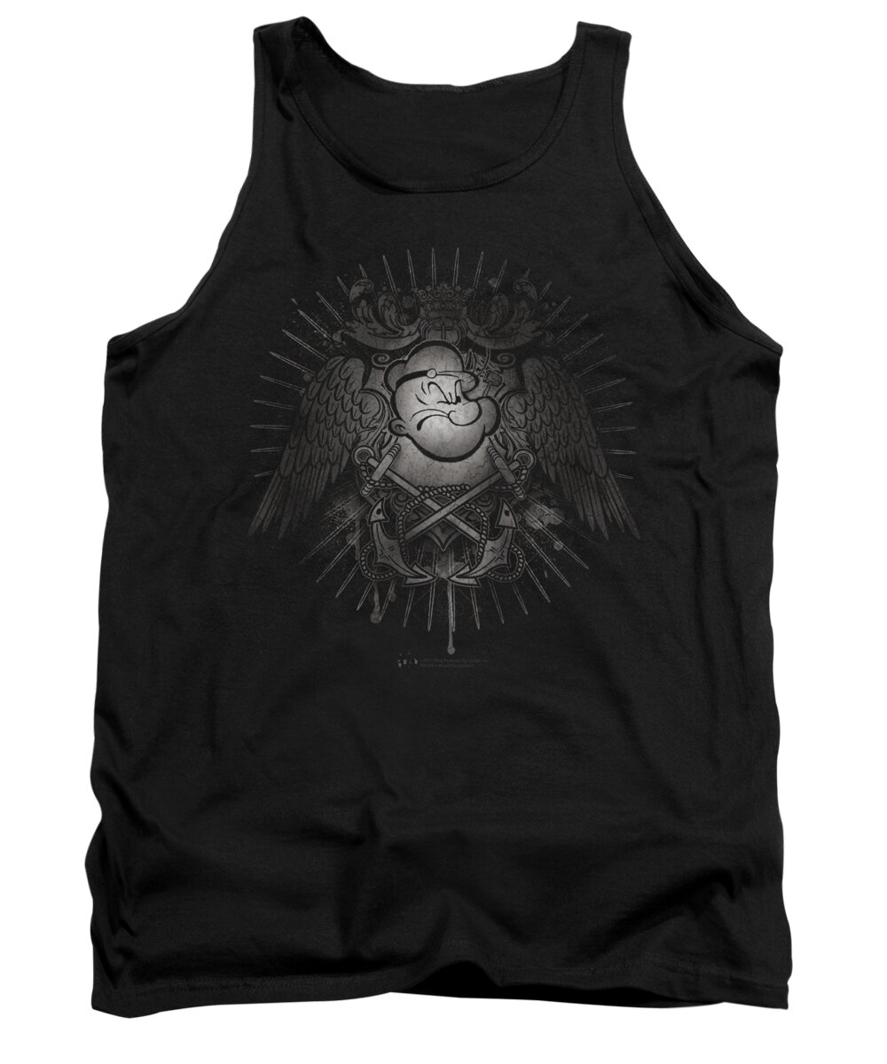 Popeye Tank Top featuring the digital art Popeye - Sailor Heraldry by Brand A