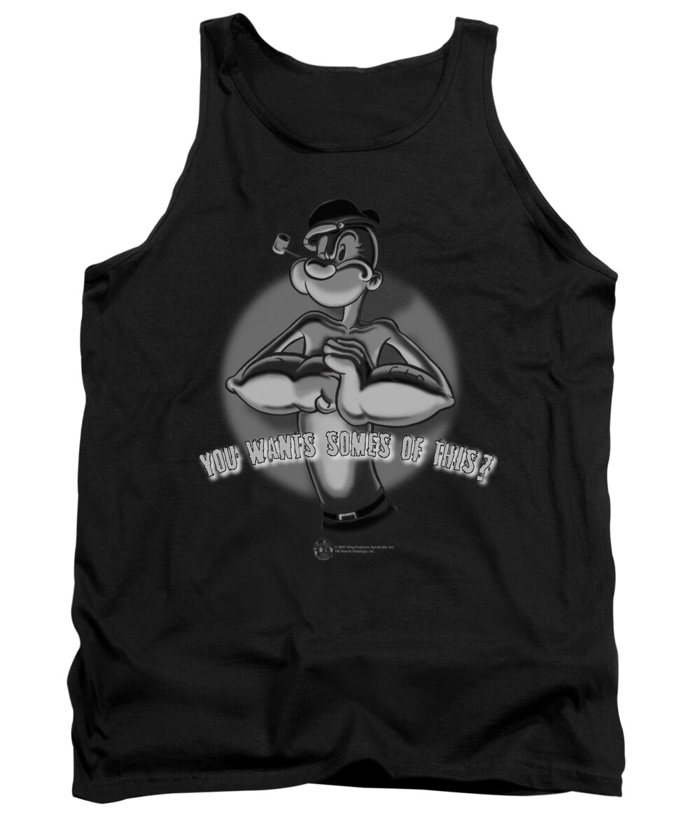Popeye Tank Top featuring the digital art Popeye - Somes Of This by Brand A