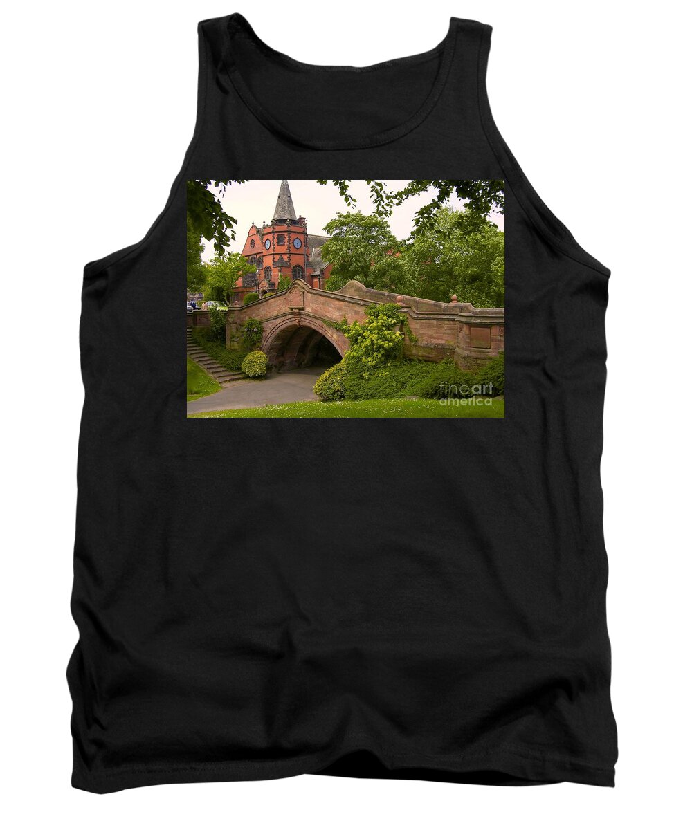 Bridge Tank Top featuring the photograph Port Sunlight Bridge and Lyceum by Joan-Violet Stretch