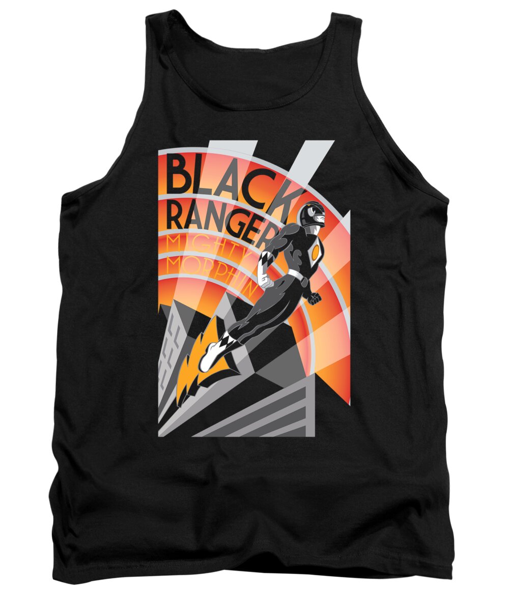  Tank Top featuring the digital art Power Rangers - Black Ranger Deco by Brand A