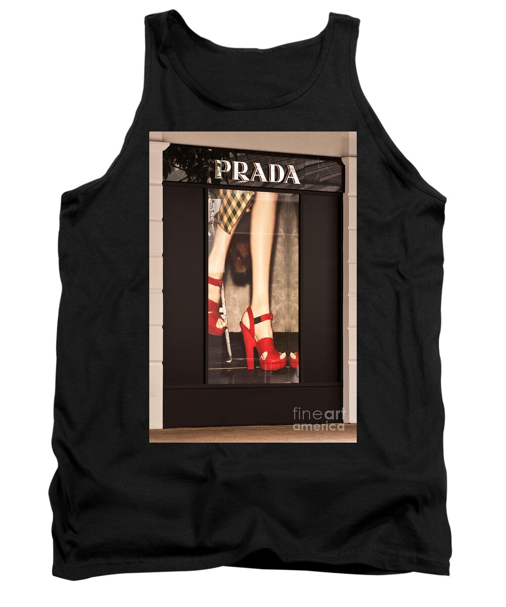 Prada Tank Top featuring the photograph Prada Red Shoes by Rick Piper Photography