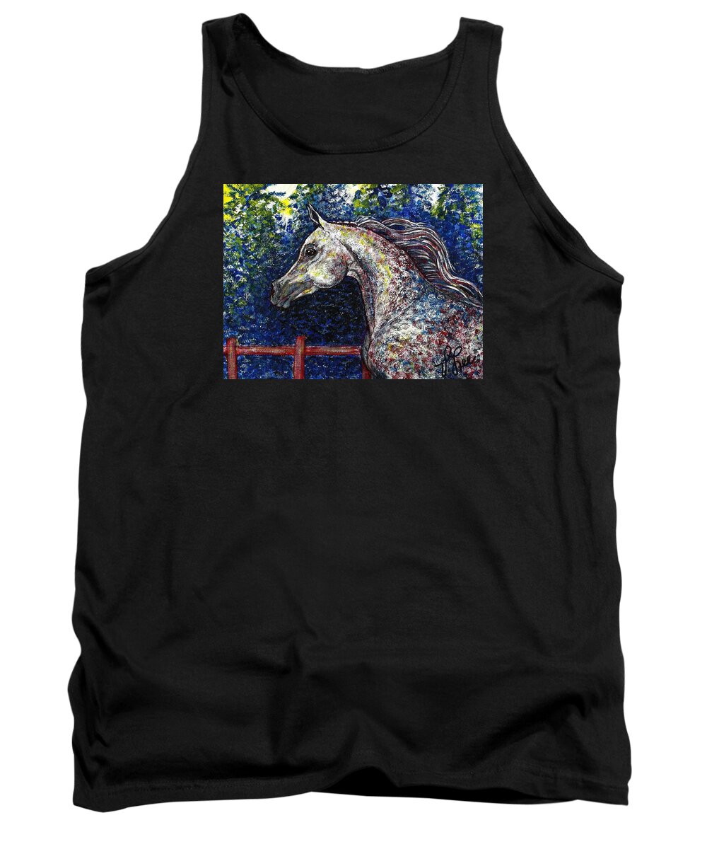 Horse Tank Top featuring the painting Primarily Arabian by VLee Watson