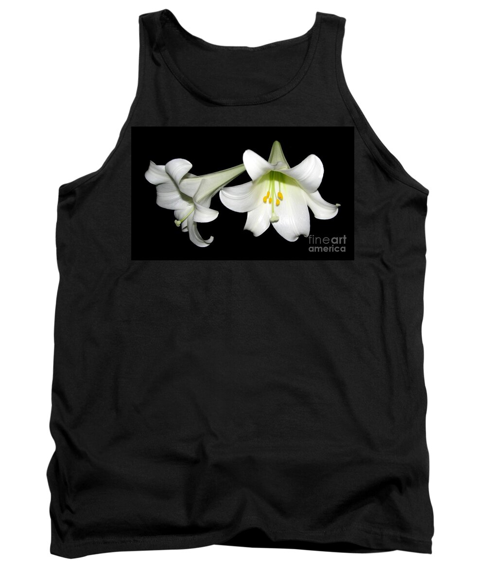 Easter Lilies Tank Top featuring the photograph Pure White Easter Lilies by Rose Santuci-Sofranko
